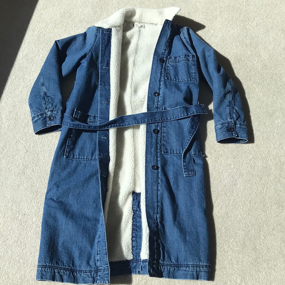 Madewell Denim Duster Sherpa Edition